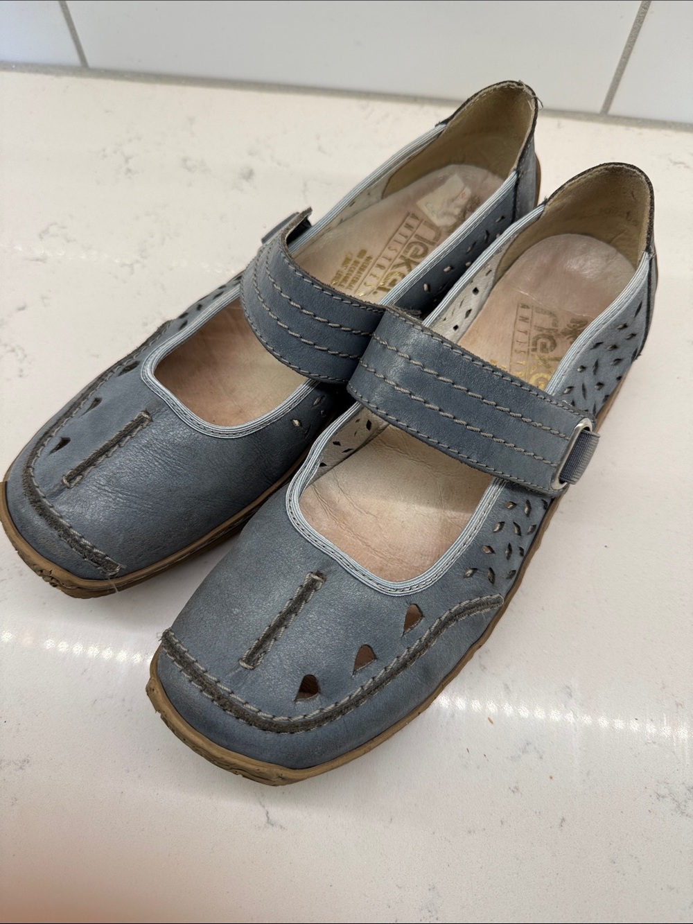 Reiker Blue Mary Jane Comfort Shoes sz 40